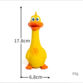 US LOCAL STOCK Hiphoppet New Latex Interactive Dog Chew Toys Cute Duck Shape Squeaky Pet Dog Interactive Boredom Buster Toys (Color: yellow)