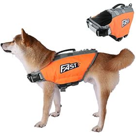 Dog Life Jacket; Reflective Dog Safety Vest Adjustable Pet Life Preserver with Strong Buoyancy and Durable Rescue Handle for Swimming; Surfing; B (size: M)