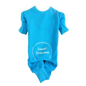 Sweet Dreams Thermal Dog Pajamas - Blue (Option: Large)