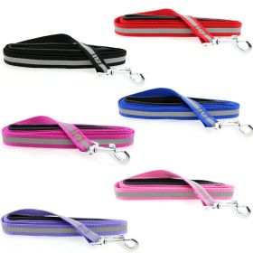 Reflective Nylon Leash with Soft Grip Handle - 3/4 in. Wide x 5 ft. Long (Option: Black)